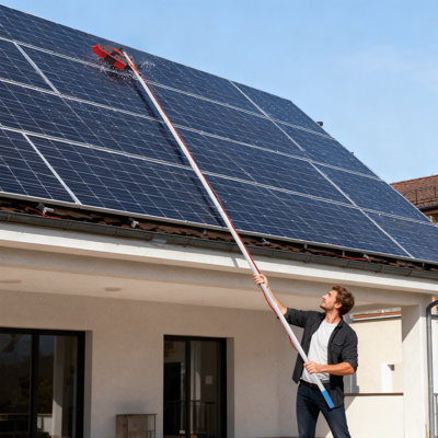 Brosse de nettoyage de panneau solaire, fenêtre extensible et ensemble de nettoyage de panneau PV