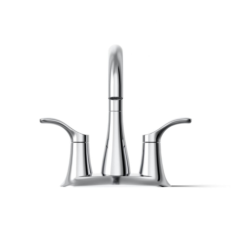 Simplice Centerset Bathroom Sink Faucet, Silver, 1 GPM