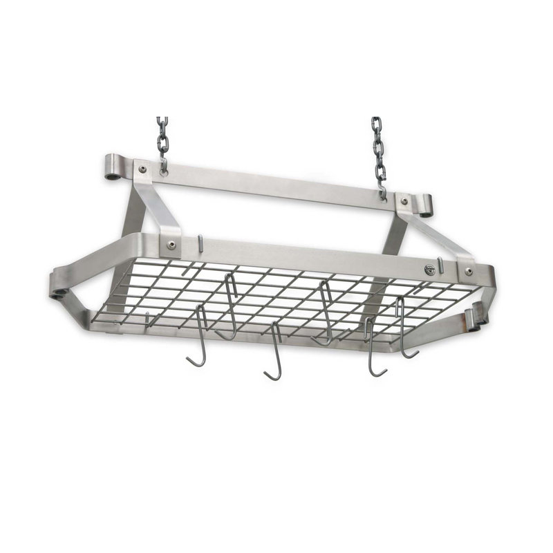 Premier Handcrafted Hanging Pot Rack, Stainless Steel