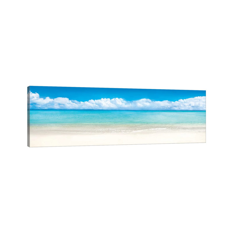 " Beach Panorama, Bora Bora, French Polynesia " by Jan Becke, Wrapped Canvas, 12" H x 36" W x 1.5" D