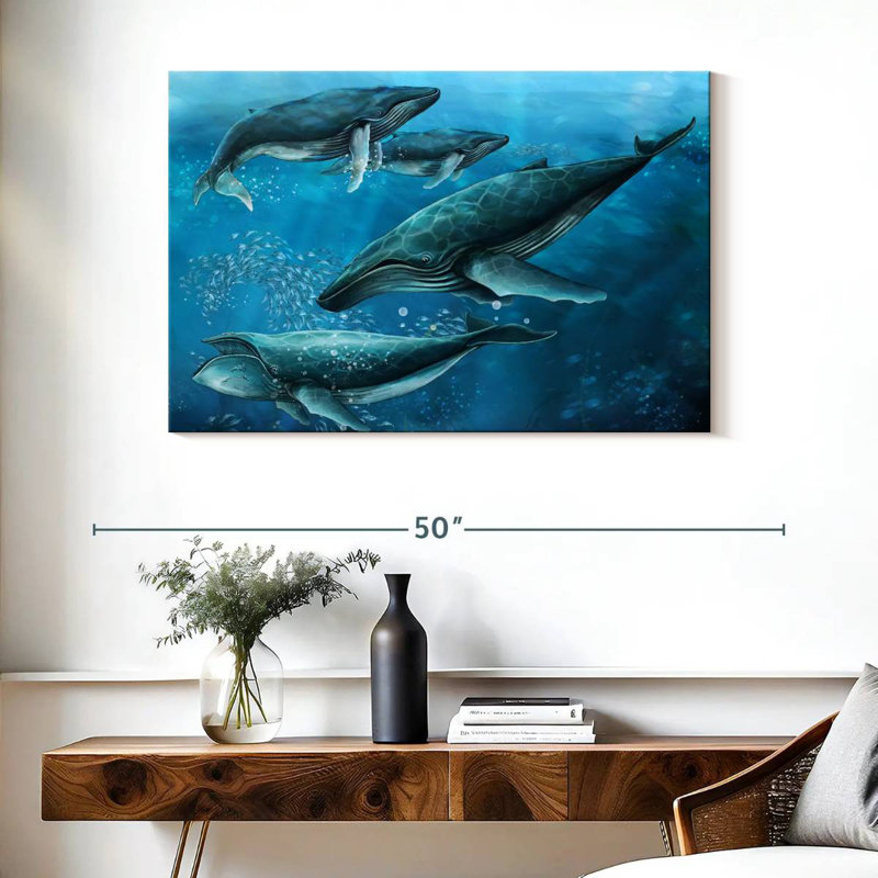 Brampt Pod Of Humpback Whales, 26" H x 39" W