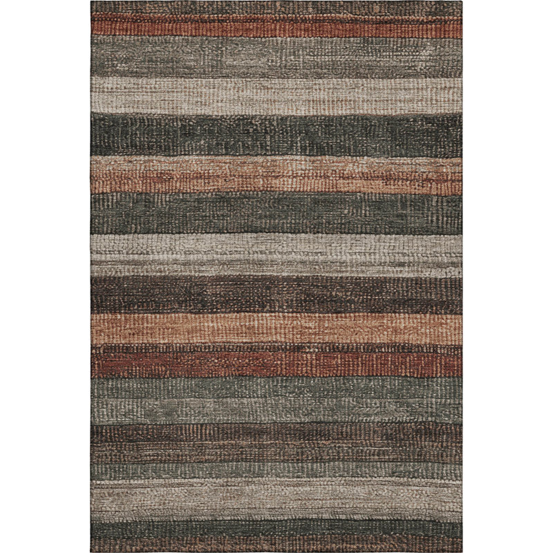 Premium Machine Washable Medena AMF1865 Stripes Rug, Rectangle 10' x 14'