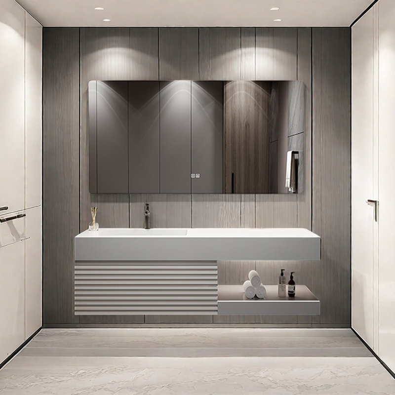 Armoire de salle de bain moderne américaine simple, H 17,7 po x l 59 po x P 21,6 po