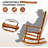 Wooden Oversized Porch Rocker Chair With High Back And Armrest, All Weather Slatted Rocker For Backyard, Garden, 400 Lbs Support, Natural-620381083