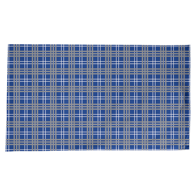 Nappe en mélange de coton à carreaux, Bleu / blanc / argent