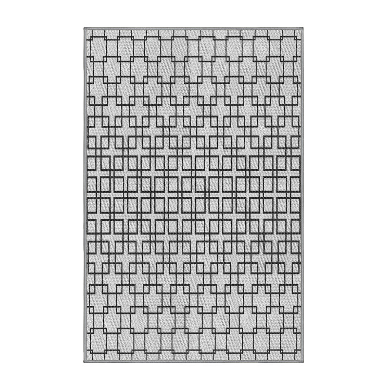 Tapis gris / crème Power Loom, Rectangle 5 pi x 7 pi