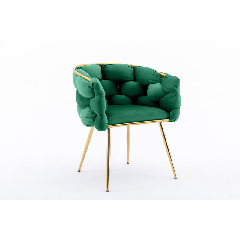 Hummera Upholstered Accent Chair, Emerald Velvet, 1
