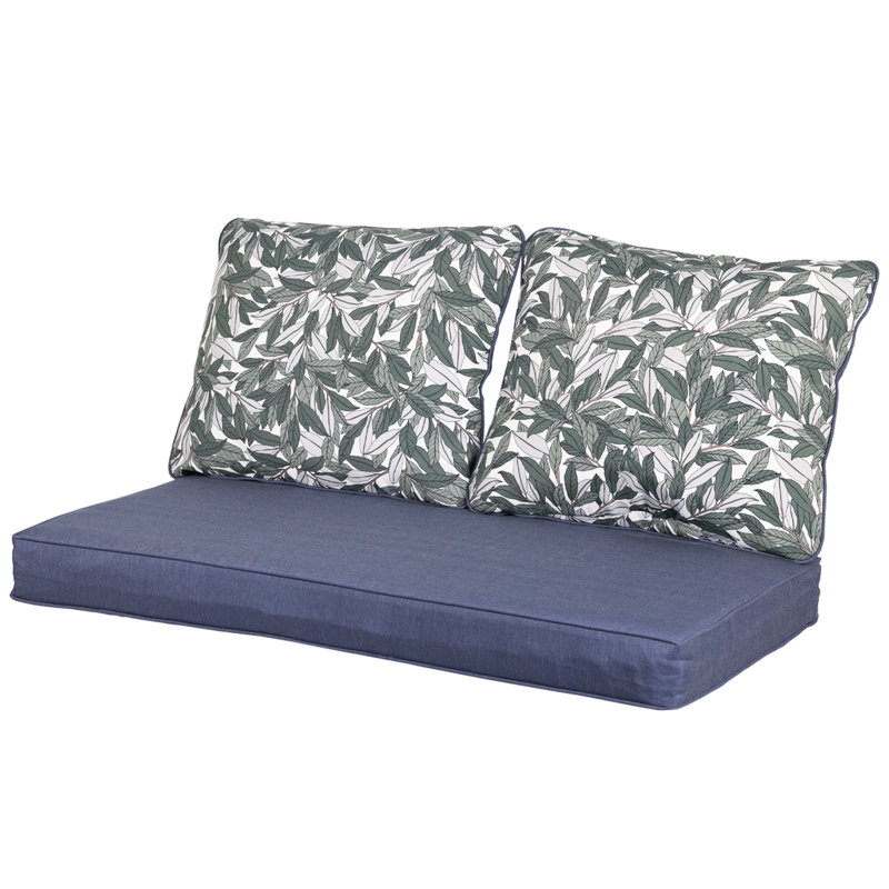 Coussin de siège d'intérieur / d'extérieur, Bleu et vert