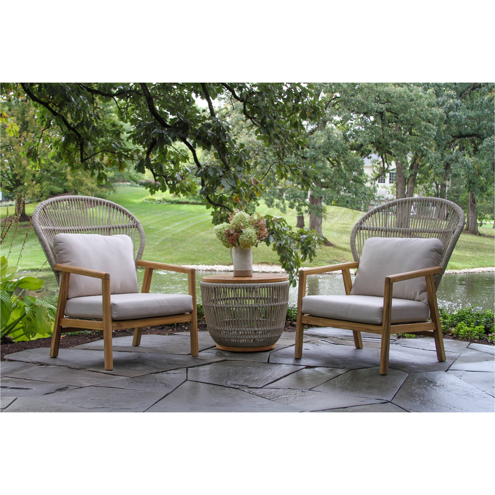 Florentia 2 - Person Patio Conversation Set with Sunbrella® Cushions