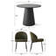 Ensemble de table de salle à manger 5 pièces pour 4 personnes avec table à piédestal noir et 4 chaises rembourrées-111570512