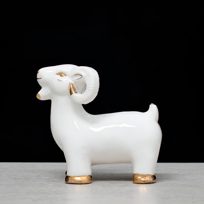 Charmante statue de mouton en céramique - pièce décorative intemporelle