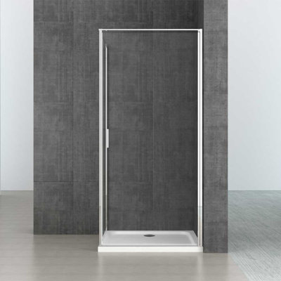  800 x 1000mm Corner Shower Enclosure Cubicle - Pivot Door Right Hand Side Handle