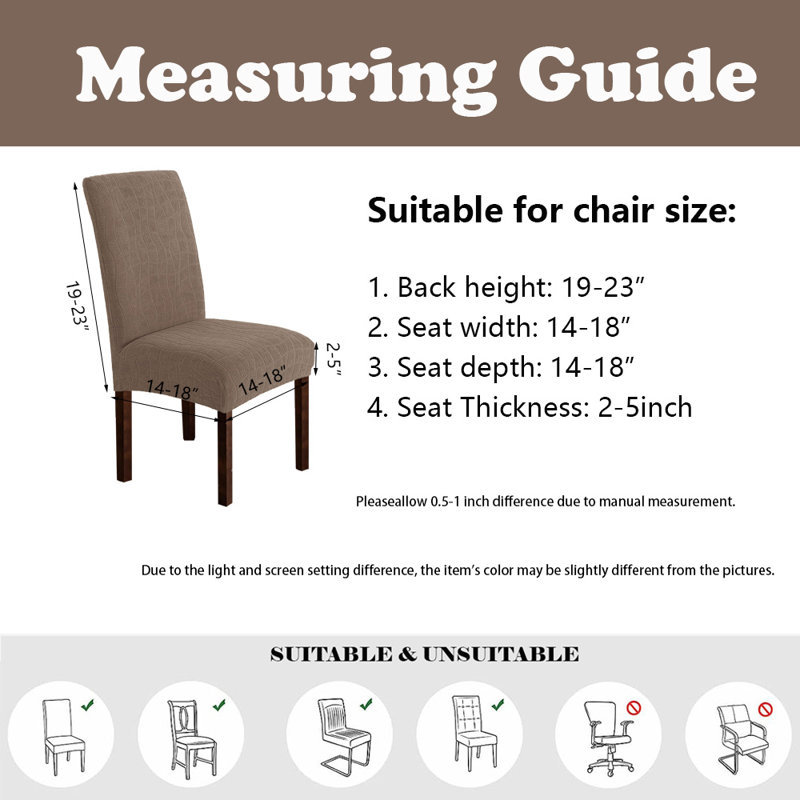 Housses de chaises imperméables, housses de chaises de salle à manger extensibles, amovibles, lavables, ensemble de 6, Taupe