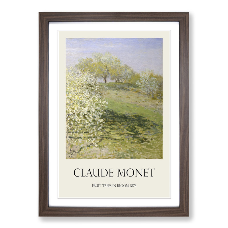 Spring Fruit Trees In Bloom by Claude Monet Framed Print, 36cm H x 27cm W x 2cm D, Walnut Framed