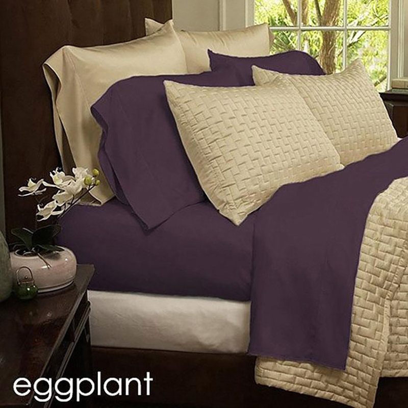 Ensemble de draps , Aubergine, Double