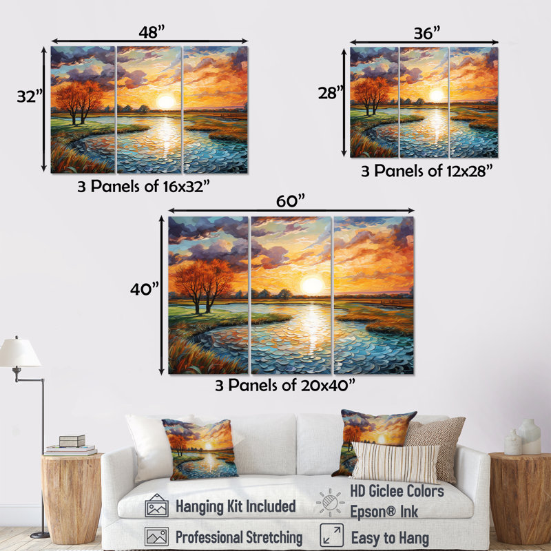 "Sunrise Country Charm" par Vincent, Toile tendue, H 32 po x l 48 po x P 1 po