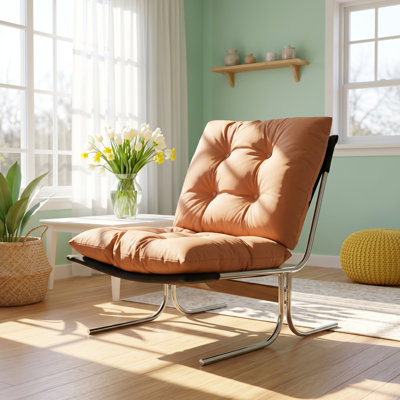 Fauteuil à oreilles en faux cuir l 27,4 po x P 32,3 po x H 39 po MF Furniture