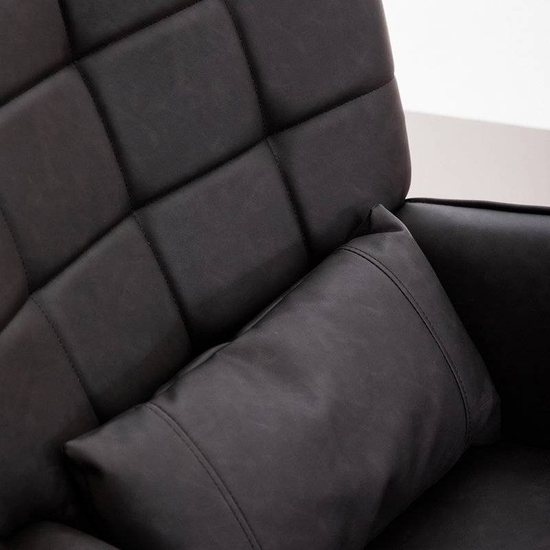 Chaise avec accoudoirs en tissu, Similicuir gris