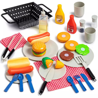 27 pièces de cuisine pour enfants, barbecue, jeux de nourriture pour jouer, anniversaire, cadeau de Noël d'Halloween pour les tout-petits