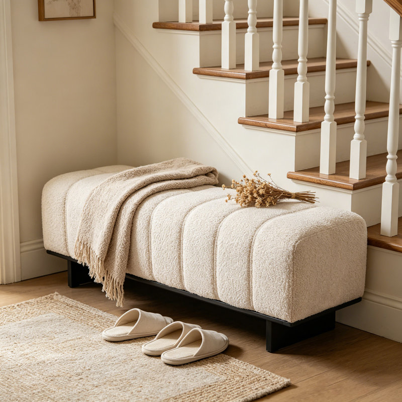 Banc de salle à manger d'intérieur 62 po - Banc rembourré beige