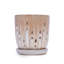 Handmade Ceramic Planter Set Of 2, 8" & 6" Diameter, Beige With Vertical Stripes & Oval Holes, For Orchids & Herbs Indoor/Outdoor Shelf & Table Use, Breathable Clay-943545268
