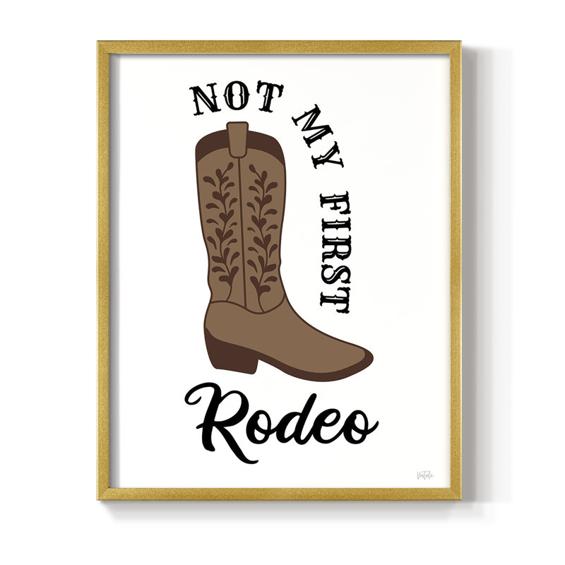 Not My First Rodeo Framed Print - Solid Wood, 15" H x 12" W, Gold