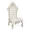 Chaise de salle à manger capitonnée en similicuir sculpté orné