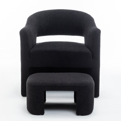 Torrence Upholstered Barrel Chair With Ottoman