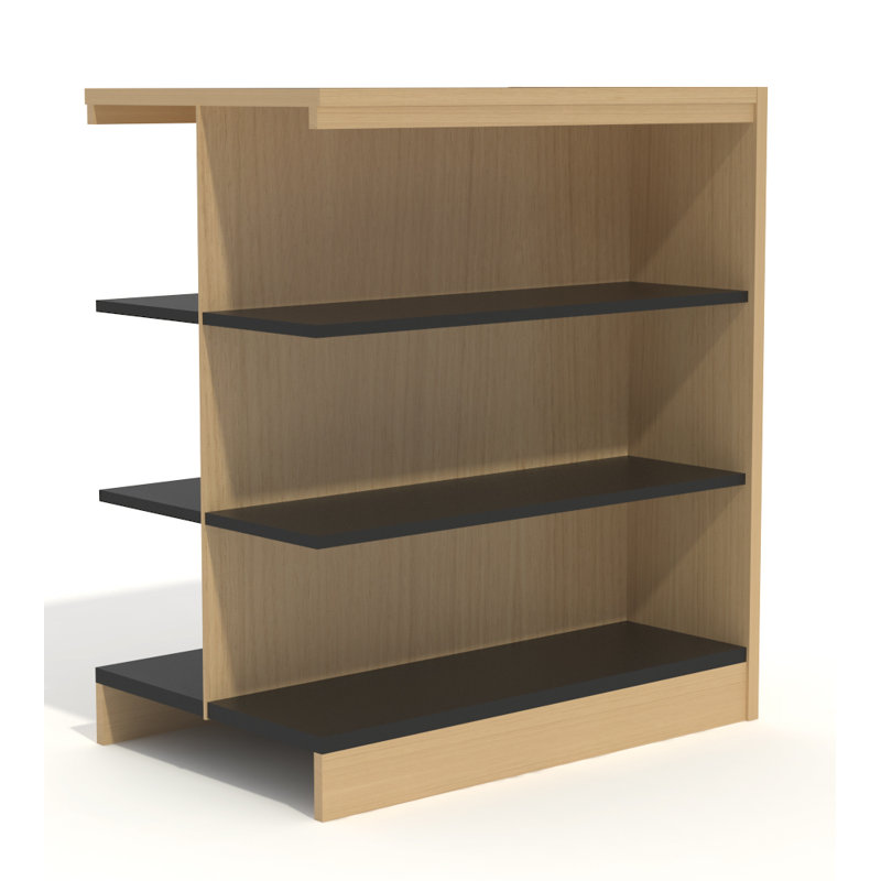 Bibliothèque standard Yursa, Chêne naturel, H 48 po x l 37,25 po x P 11,88 po