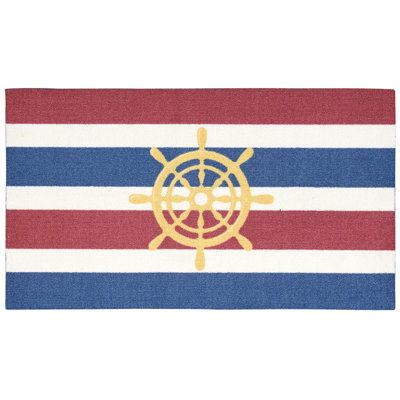 Tapis bleu marine « Ship Wheel » Paraiso