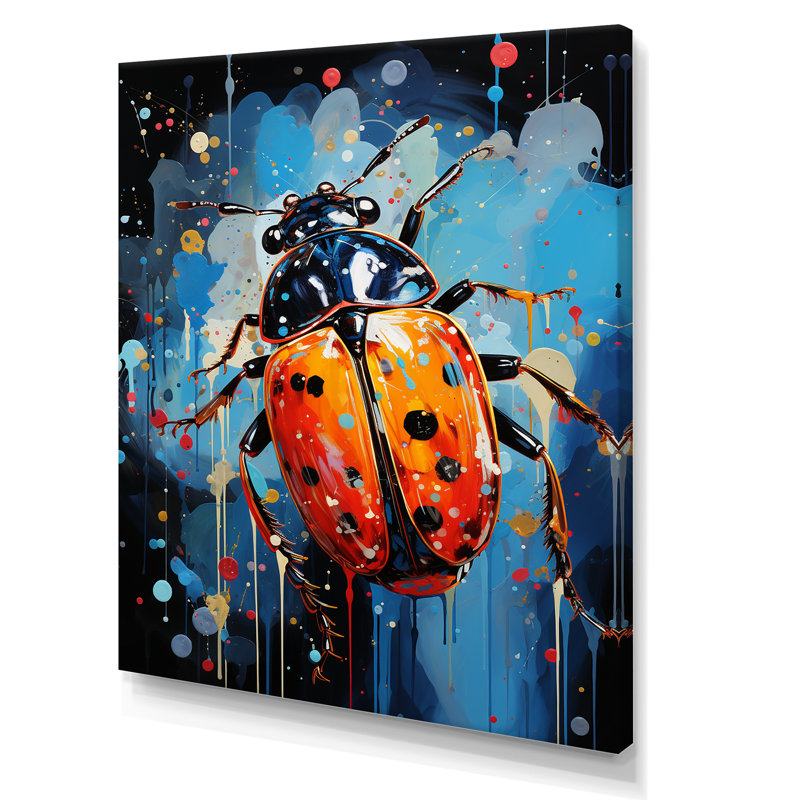 Art mural sur toile coccinelle, reproduction d'insectes de jardin - Pleins feux sur les coccinelles, Toile tendue