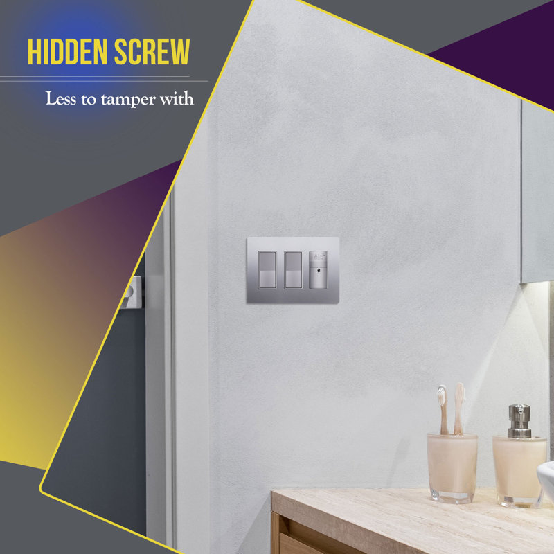 Plaque de protection murale sans vis ENERLITES, Argent