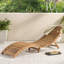 Chaise longue de patio élégante en bois brun pour un bain de soleil pliable-489904357