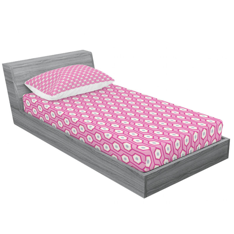Microfiber Geometric Sheet Set, Twin XL Sheet Set with Fitted Sheet