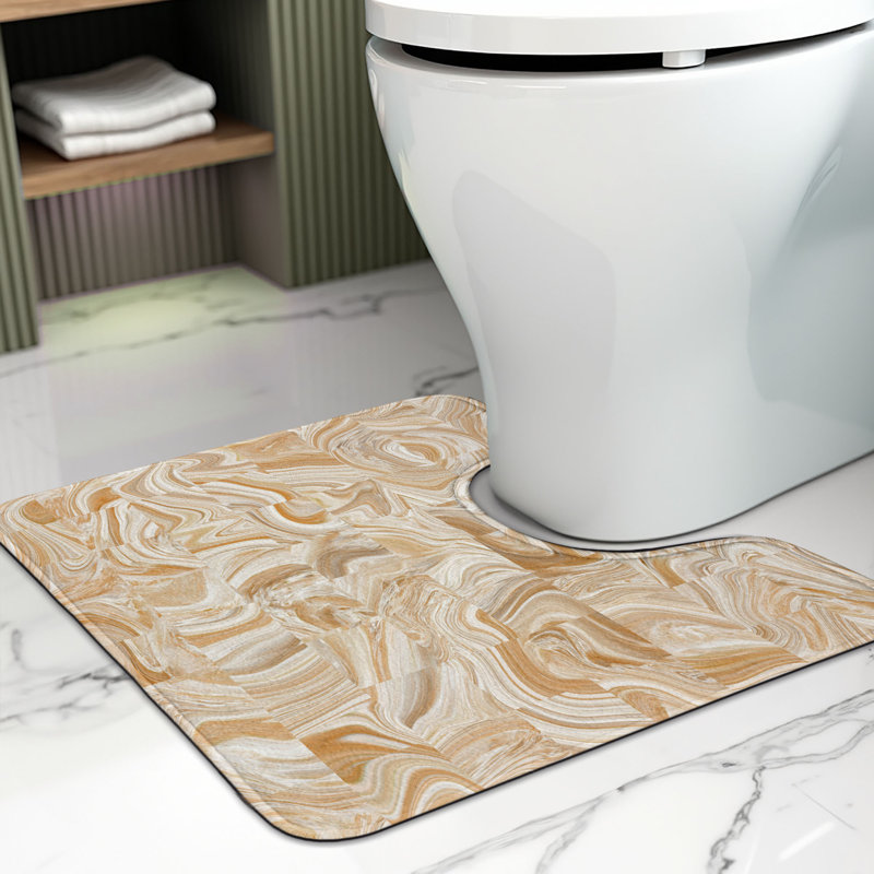 Tapis de salle de bain brun en U brun clair 20 po