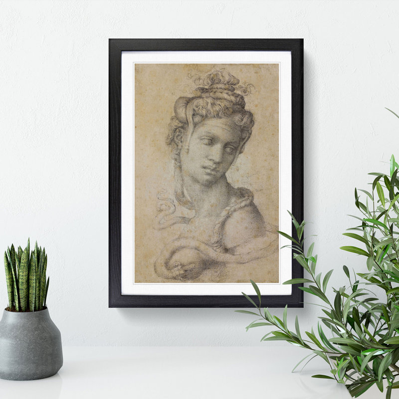Cleopatra by Michelangelo - Picture Frame Painting, 65cm H x 48cm W x 2cm D, Black Framed