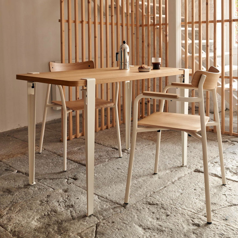Pieds de table en acier Tiptoe, Cream White