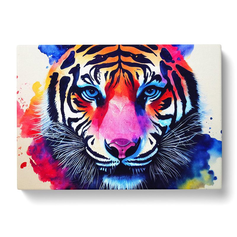 Tiger In Colour - Wrapped Canvas, 35cm H x 50cm W x 3cm D