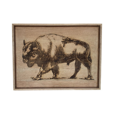 Branding Iron Buffalo Wall Panel - Natural