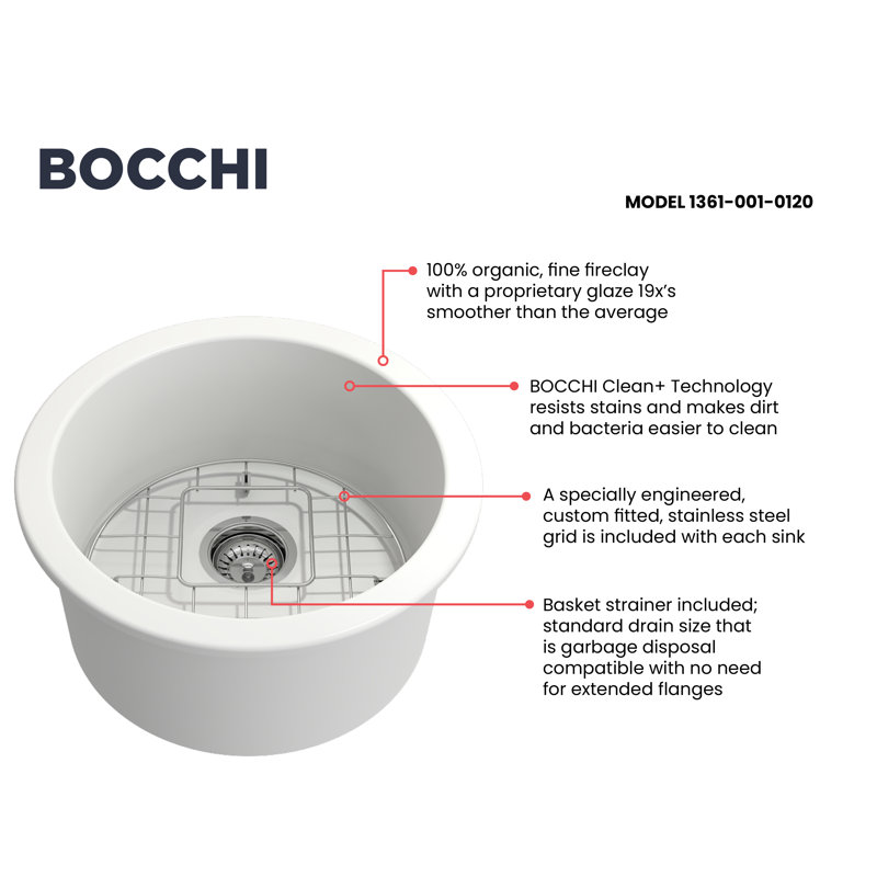 18.5'' L Kitchen Sink, Glossy White