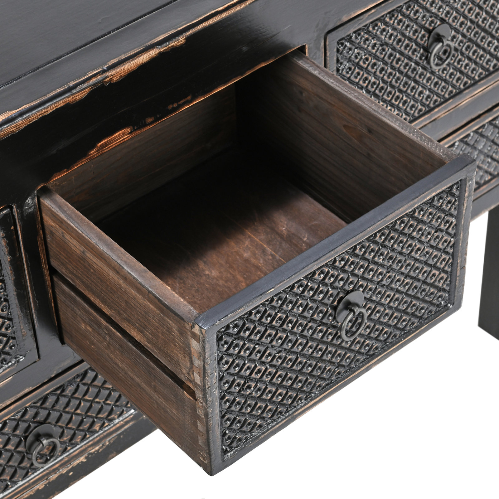 Lahey 93'' Solid Wood Console Table, Black