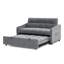 Lit avec plateau, dossier réglable, velours gris, lit escamotable en velours compact, charge pratique-1809598862