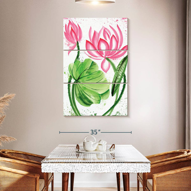 Fleurs de lotus Harnek, H 74 po x l 48 po