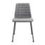Ensemble de deux chaises d'appoint de salle à manger rembourrées en tissu gris et noir