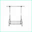 Barre à vêtements extensible en métal chromé Tablette réglable | Métal | Chambre à coucher