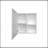 Medicine Cabinet 21.1" H, 1 Door, 4 Shelves, 1 Mirror, White-120219562