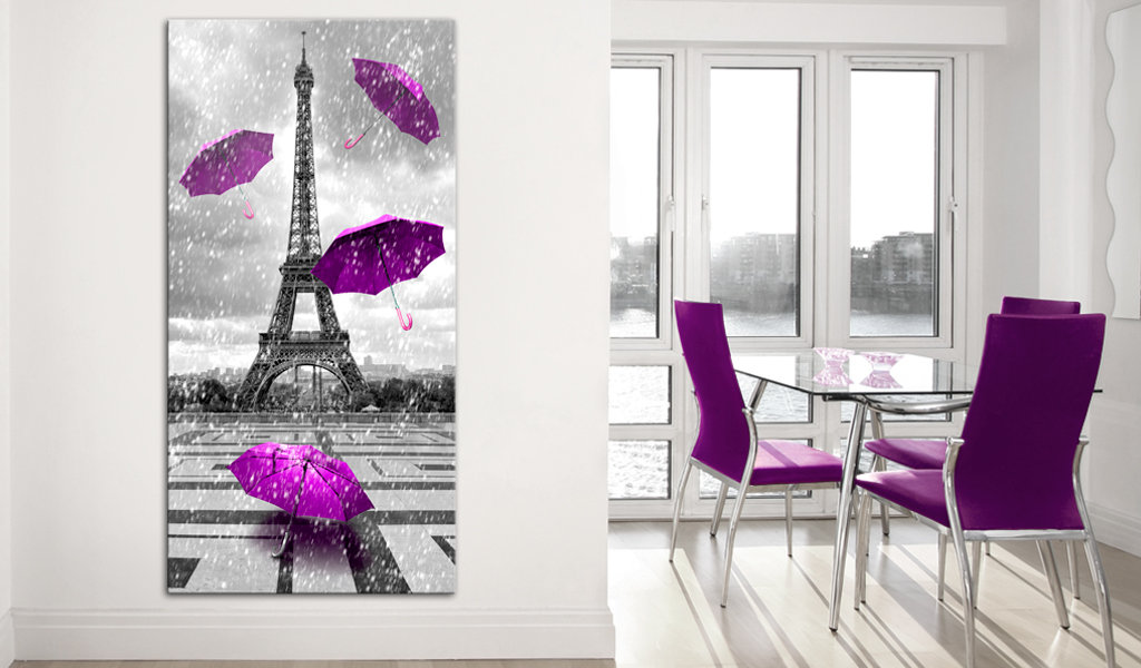 Leinwandbild - Paris: Purple Umbrellas