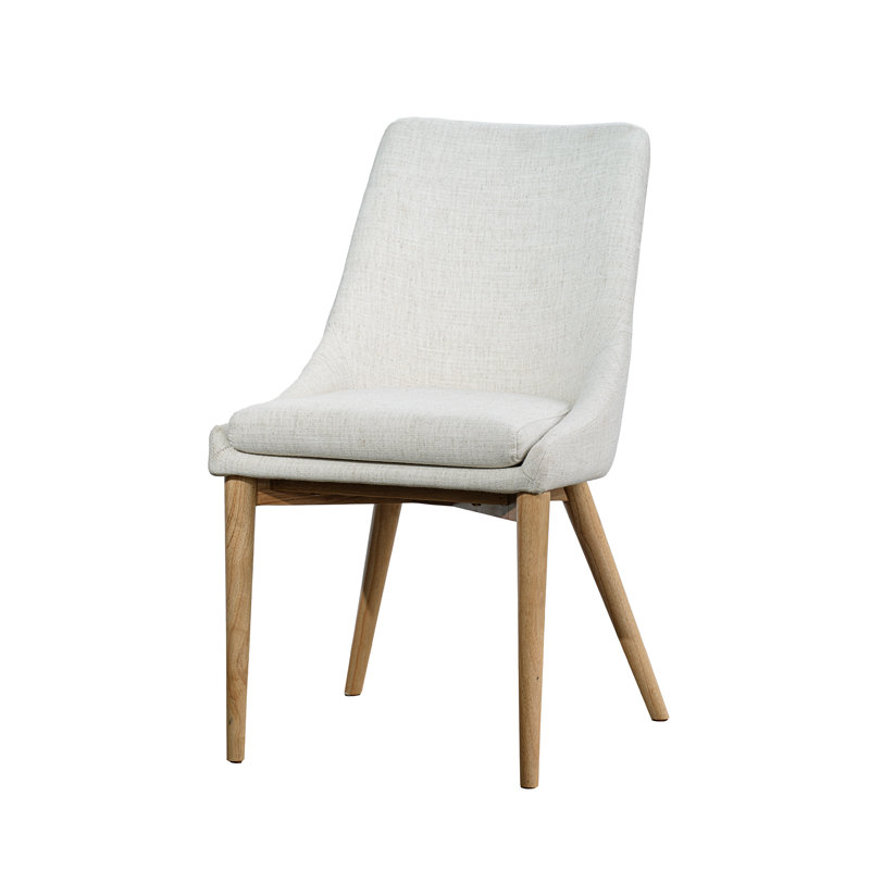 Chaise d'appoint Linden - ivoire avec pieds naturels, Ivory
