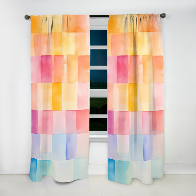 Junkins - Abstract Curtain - Blackout Geometric Curtain - 1 Panels