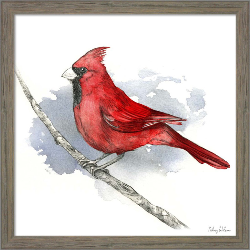 Oiseaux et branches - Cardinals par Kelsey Wilson, art encadré (ensemble de 2)